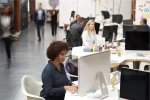 Collaborateurs travaillant dans des bureaux