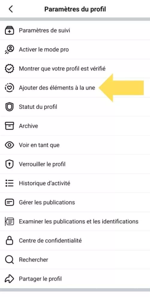 Cliquer sur ajouter des éléments à la une