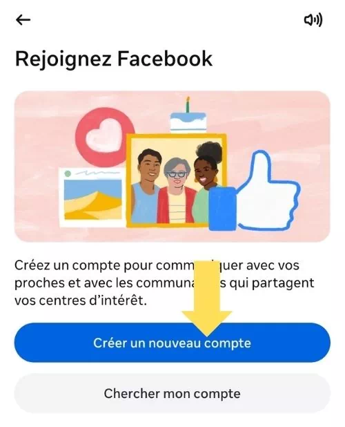 Cliquer sur Créer un compte
