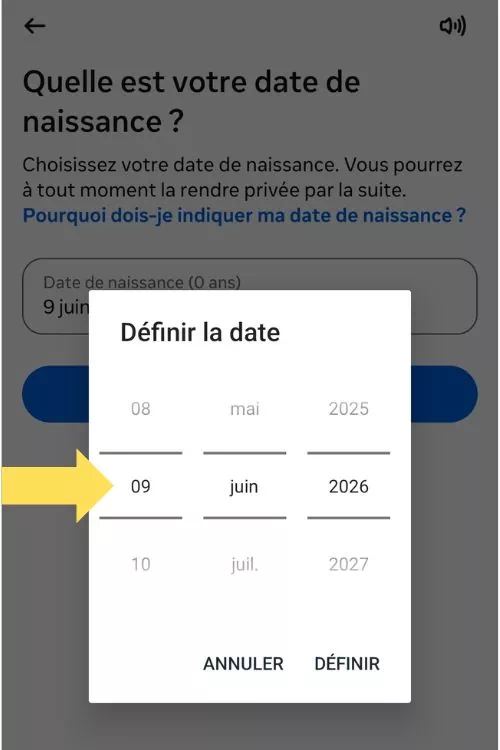 Ajouter la date de naissance