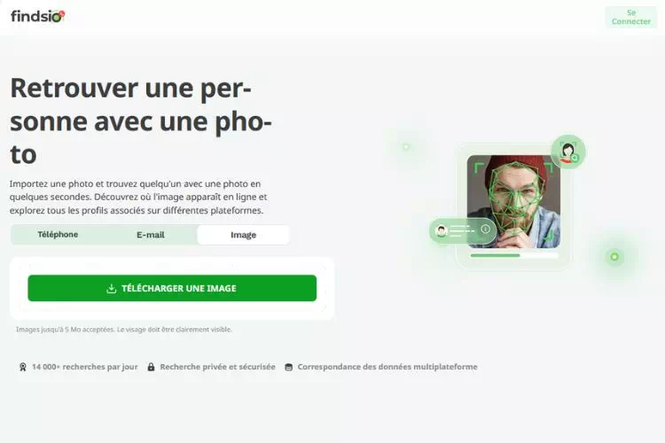 Recherche d'une image sur Findsio en utilisant la page de recherche